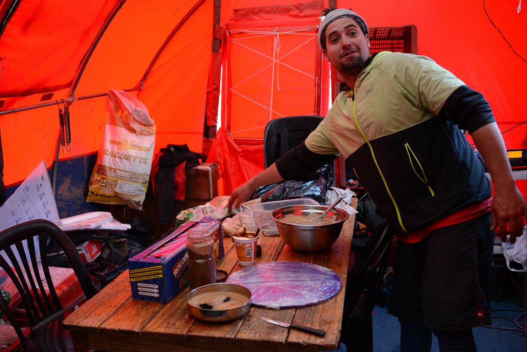 16 Preparing Dinner Inside The Inka Expediciones Kitchen Tent At Aconcagua Plaza Argentina Base Camp